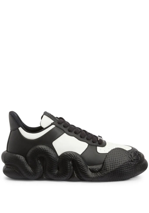 Giuseppe Zanotti Cobras snake-trimmed low-top sneakers - Black