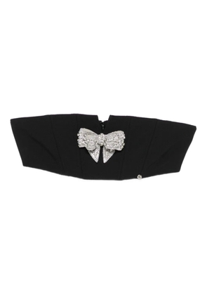 NISSA bow-embellished bustier top - Black