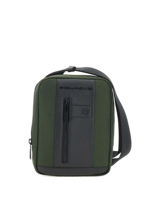 PIQUADRO leather-trimmed messenger bag - Green