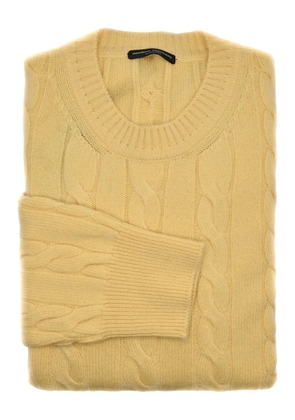 MANRICO CASHMERE cable-knit sweater - Yellow