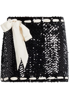 LoveShackFancy bow-embellished mini skirt - Black