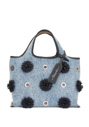 3.1 Phillip Lim flower-embellished eyelet tote bag - Blue