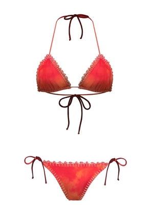Amir Slama tie-dye crochet bikini - Red