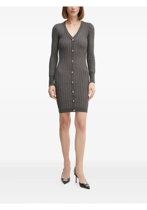GUESS USA cable-knit button-front midi dress - Grey
