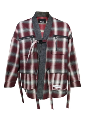 Mostly Heard Rarely Seen plaid buckle shirt jacket - Red