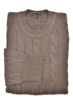 MANRICO CASHMERE cable-knit sweater - Brown