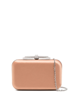 MACH & MACH crystal-embellished bow-detail clutch bag - Orange