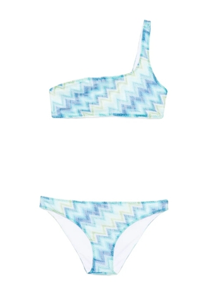 Missoni one-shoulder bikini set - Blue