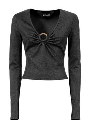 Just Cavalli ring-detail T-shirt - Black