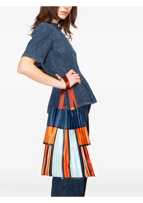 MULTITUDES BAGS Chia pleated striped tote bag - Orange