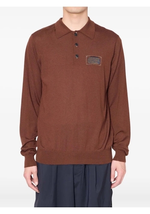 Kolor long-sleeve polo-neck sweater - Brown
