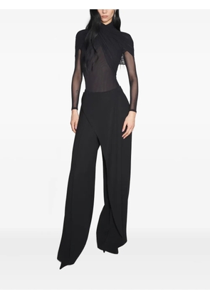Mugler split-front wide-leg trousers - Black
