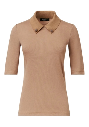 Fabiana Filippi embellished-collar short-sleeve top - Neutrals