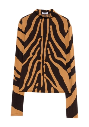 Ferragamo zebra print top - Brown
