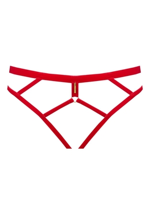 Maison Close velvet open briefs - Red