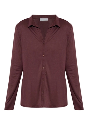 Hanro long-sleeve button-down shirt - Red