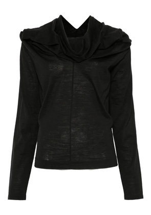 MM6 Maison Margiela hooded long-sleeve jumper - Black