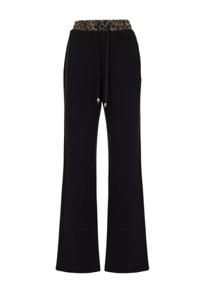 Just Cavalli leopard-waistband trousers - Black