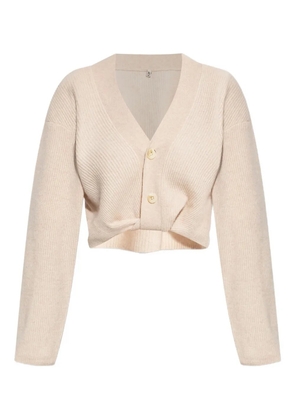 R13 ribbed button cardigan - Neutrals