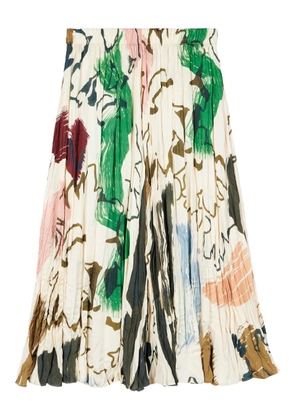 Paul Smith pleated print skirt - Neutrals