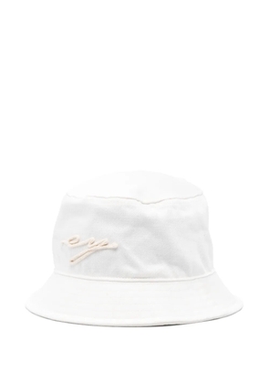 Eleventy logo-embroidered bucket hat - White