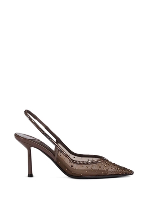 Le Silla 90mm Nicole crystal-embellished slingback pumps - Brown