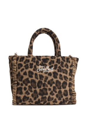 MC2 Saint Barth Colette leopard-print fringed shoulder bag - Brown