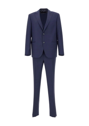 Marchesani textured wool single-breasted suit (set of three) - Blue