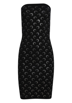 Marine Serre moon-rhinestone tube dress - Black