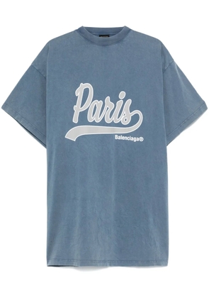 Balenciaga slogan-print T-shirt - Blue