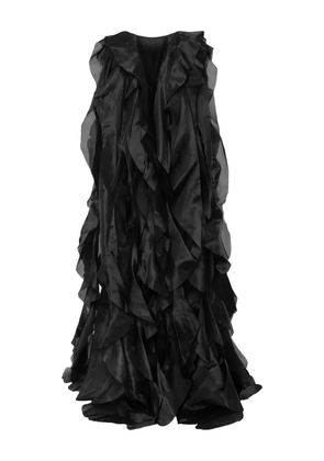 Lika ruffled organza cape - Black