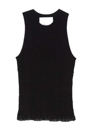 3.1 Phillip Lim ribbed-knit ruffled top - Black