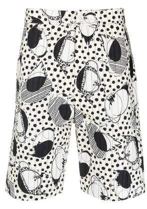 Henrik Vibskov Wheel abstract-print quilted shorts - White