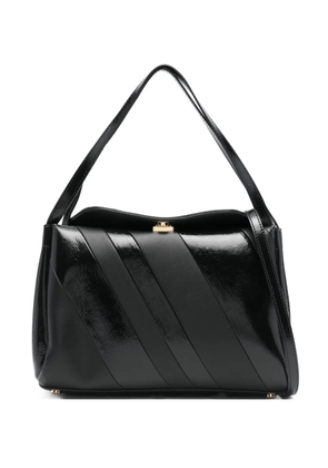 Themoirè Eudora diagonal-stripe shoulder bag - Black