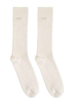 Lacoste logo-embroidered ribbed socks - Neutrals