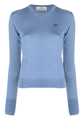 Vivienne Westwood Orb-embroidery fine-knit jumper - Blue