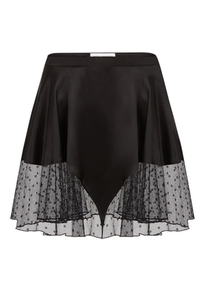 Nina Ricci satin lace-trimmed skirt - Black