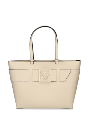 Armani Exchange logo-plaque tote bag - Neutrals
