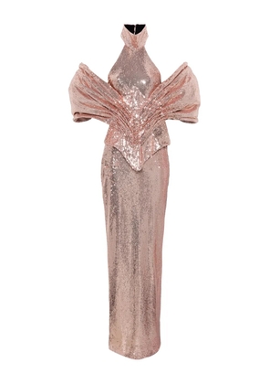 MITILIANE COUTURE detachable-corset sequined maxi dress - Gold