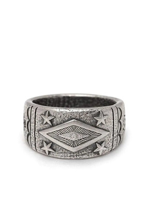 Nialaya Jewelry engraved vintage-style ring - Silver