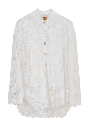 FARM Rio guipure lace shirt - White