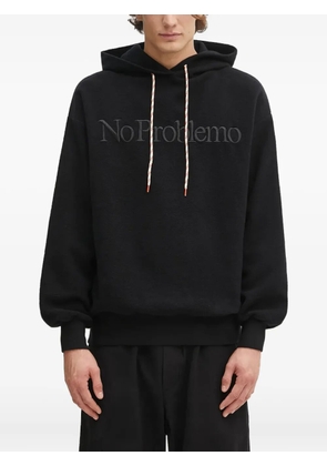 NO PROBLEMO logo-embroidered hoodie - Black