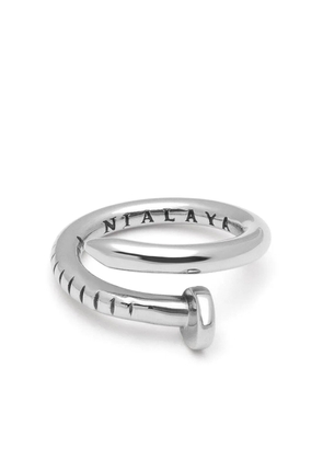 Nialaya Jewelry Dorje engraved nail ring - Silver