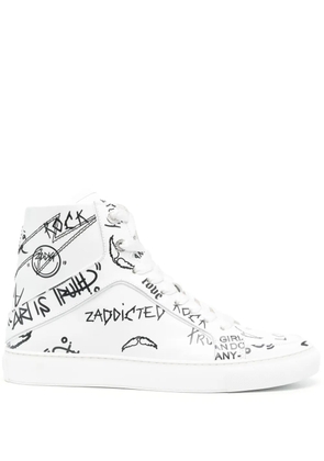 Zadig&Voltaire High Flash high-top leather sneakers - White