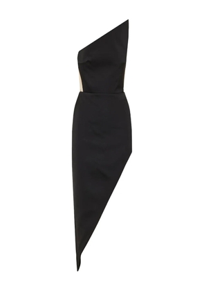 David Koma asymmetric one-shoulder dress - Black