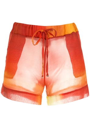 Amir Slama printed silk shorts - Orange