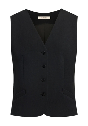 12 STOREEZ button-detail sleeveless vest - Black
