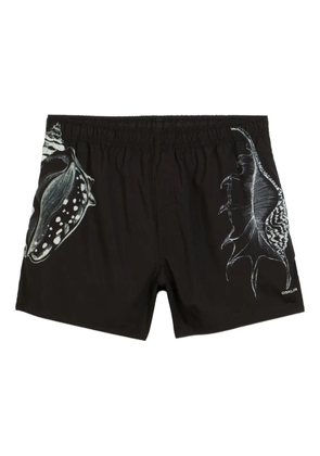 Osklen shell-print swim shorts - Black