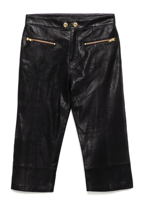 Cynthia Rowley Downtown leather cropped trousers - Black