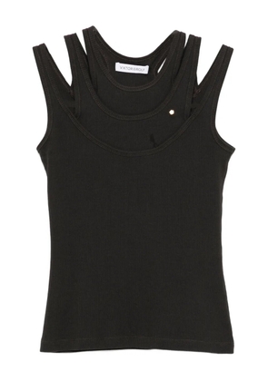 Viktor & Rolf triple strap ribbed vest - Black